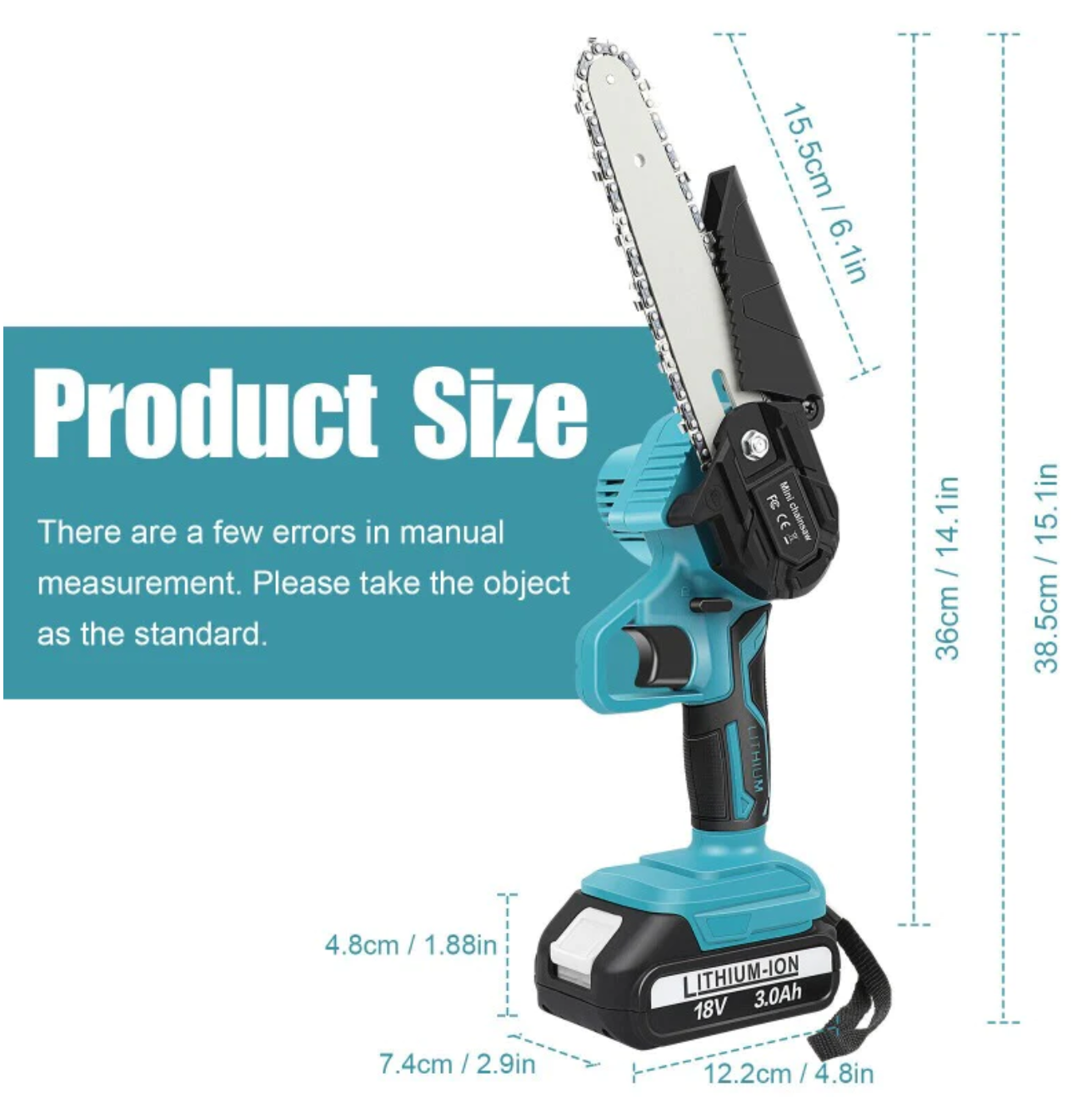 Cordless Electric Chainsaw (2 FREE Batteries)